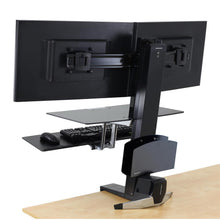 Load image into Gallery viewer, Workfit-S dual monitor sit-stand workstation