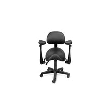 Load image into Gallery viewer, Saddle chair with backrest and rotating gel elbow rests
