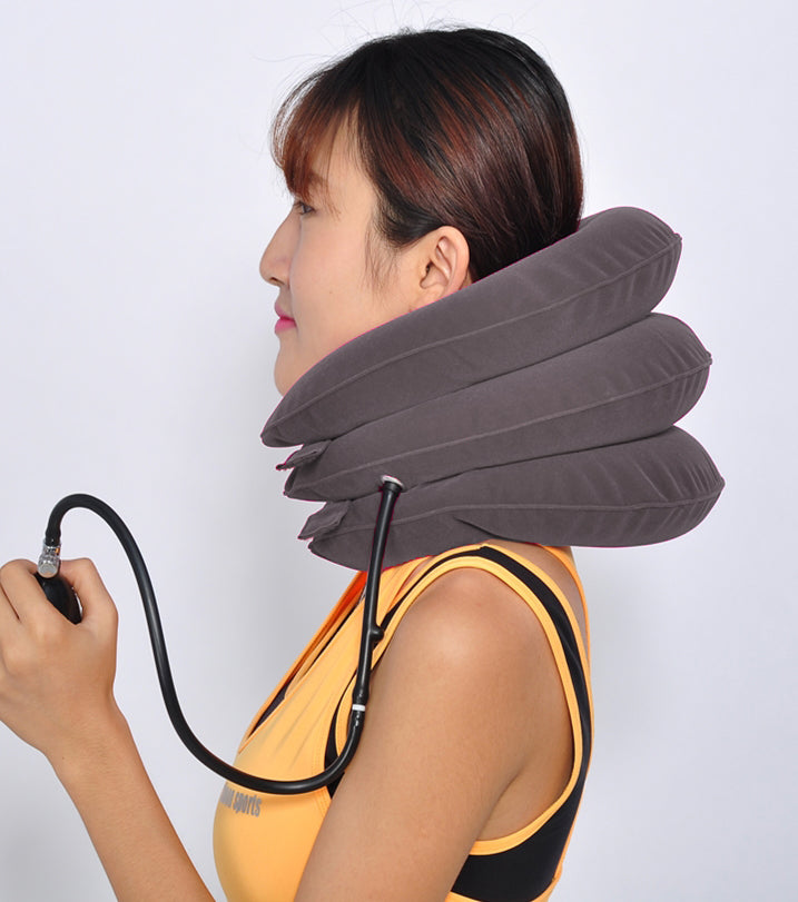 Inflatable cervical collar traction
