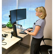 Load image into Gallery viewer, Workfit-S dual monitor sit-stand workstation