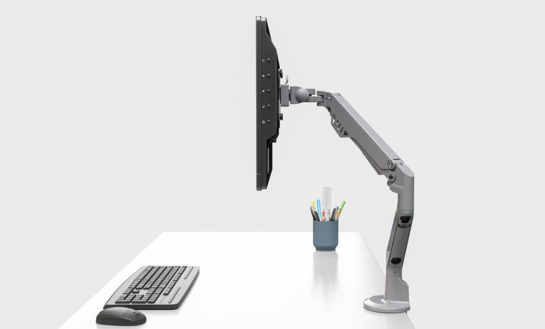 Upcentric articulated monitor arm