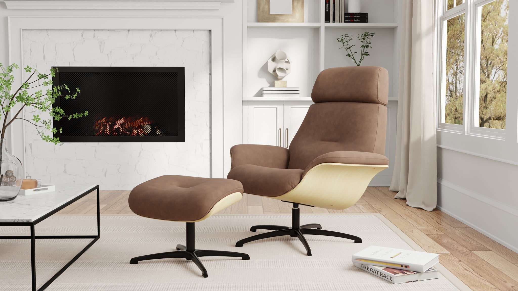 Falcon chair with footstool Tout pour le dos
