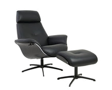 Charger l&#39;image dans la galerie, Fauteuils inclinable Falcon avec repose-pieds en Noir
