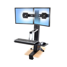 Load image into Gallery viewer, Workfit-S dual monitor sit-stand workstation
