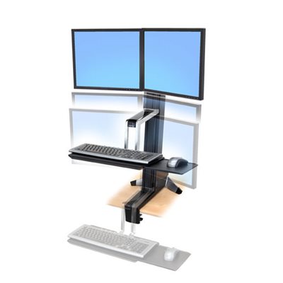 Workfit-S dual monitor sit-stand workstation