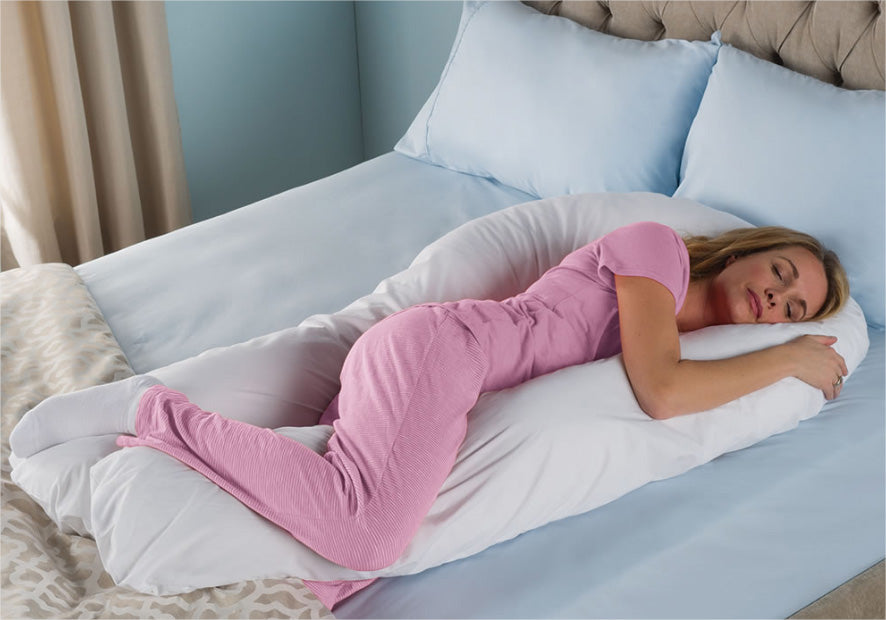 Oreiller De Corps En Forme De U Pour Dormir Sur Le Côté - Oreiller De Grossesse Confortable En Coton/Velours, Soutien Complet Pour Adultes