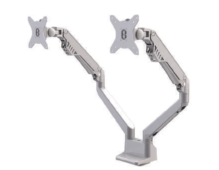Upcentric articulated dual monitor arm